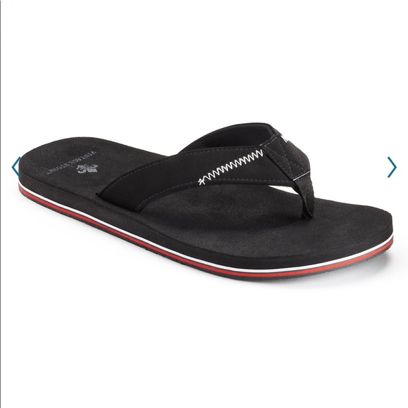 NEW VINTAGE STONE Sandal Flip Flops Black Large 10/11 Men’s - Picture 1 of 16